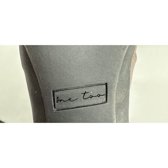 Me Too Brown Knit Leather Block Heel Ankle Boots With Side Zipper Womens Size 9 - Picture 11 of 11